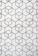 Tumbling Blocks Modern Geometric White/Gray 5'x8' Area Rug