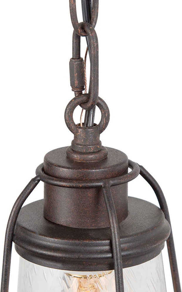 Mini Rust Pendant Light Farmhoue Glass Black Pendant Lamp