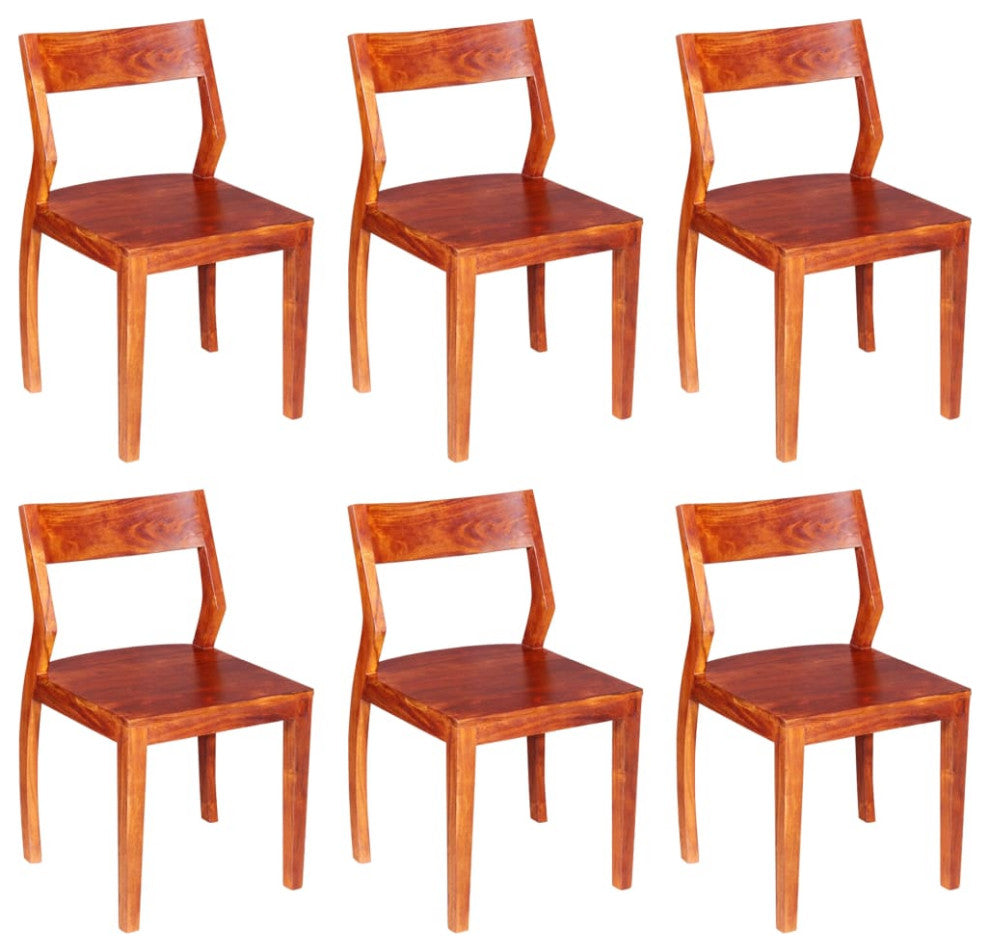 vidaXL Dining Chairs 6 pcs Solid Acacia Wood Sheesham