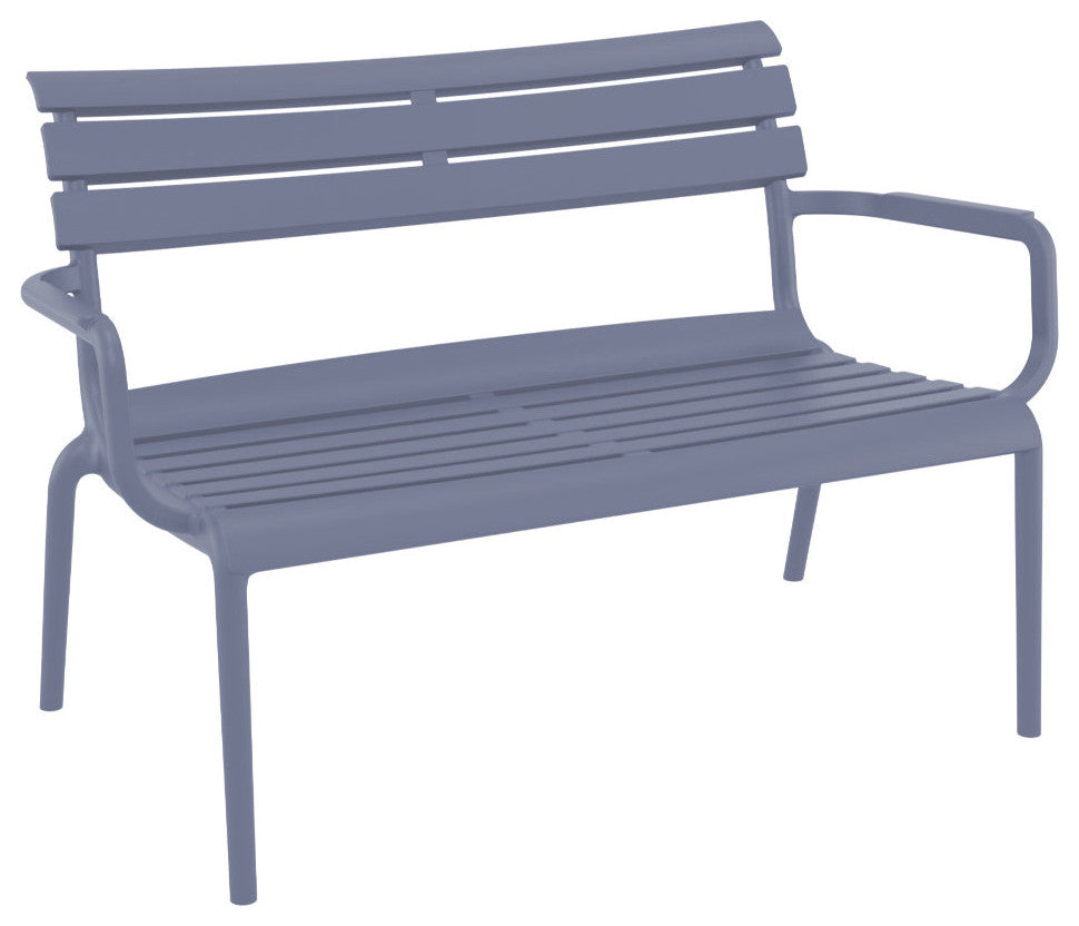 Paris Outdoor Bench Dark Gray