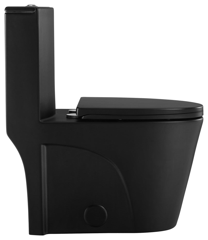 St. Tropez Elongated Toilet, Dual Vortex Flush, Matte Black