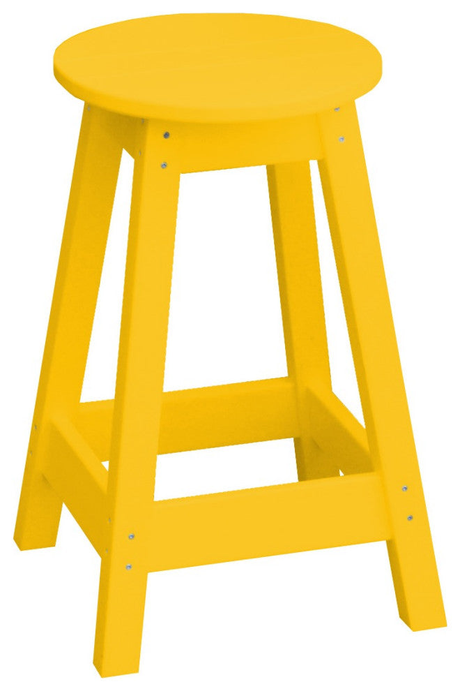 Poly Lumber Bar Stool, Lemon Yellow, Dining Height, Round