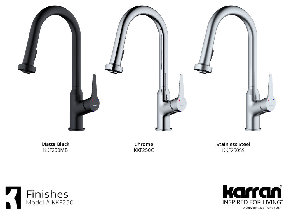 Karran Dockton Single-Handle Pull-Down Sprayer Kitchen Faucet, Stainless Steel