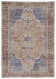 Prescott Vintage Machine Washable Rust/Blue Rug, 7'10"x9'10"