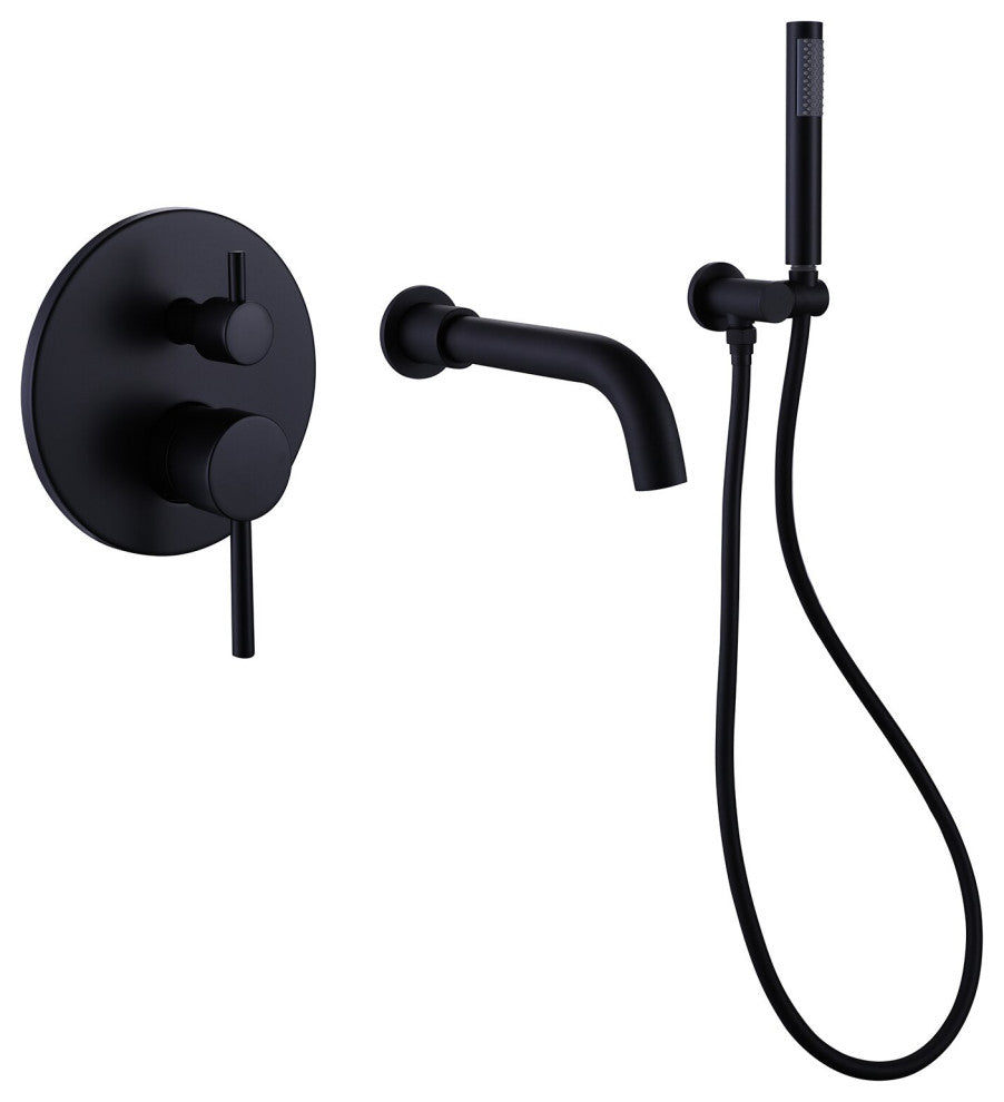 Wall Mount Tub Faucet with Handheld Shower