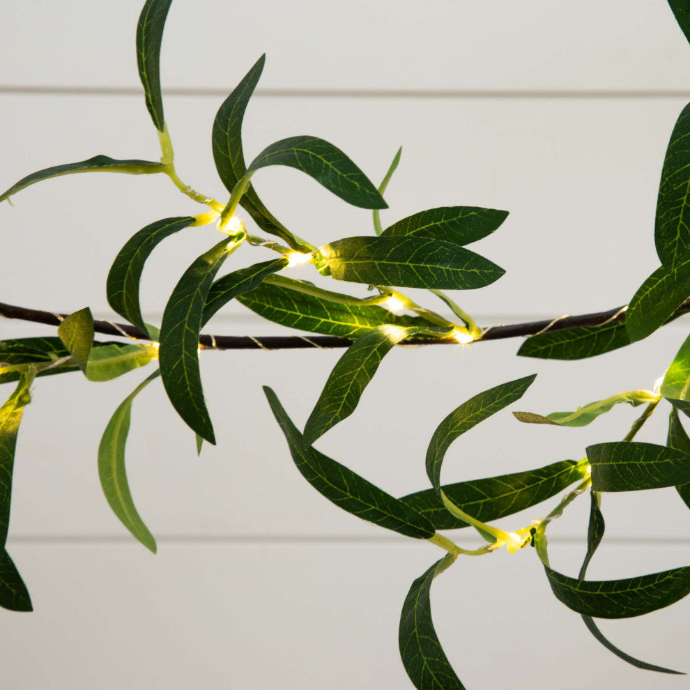 6.5ft. Lighted Artificial Olive Garland With 100 Warm White LED Lights
