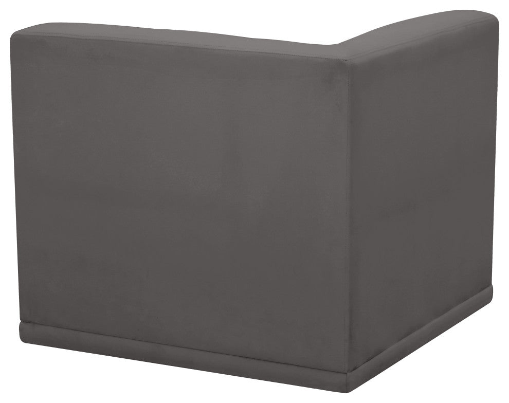Relax Velvet Upholstered Corner Chair, Grey
