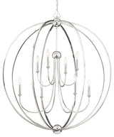 Sylvan 8 Light Chandelier in Polished Nickel