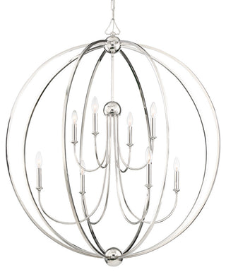 Sylvan 8 Light Chandelier in Polished Nickel