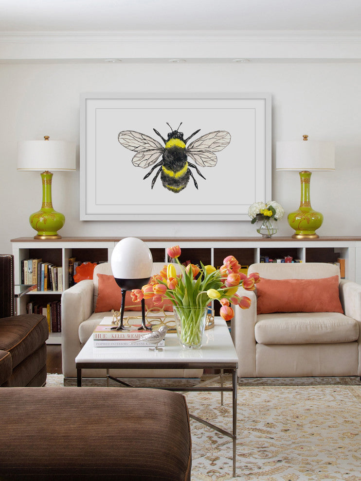 Marmont Hill, "Bumble Bee" by Thimble Sparrow Framed Painting Print, 45x30