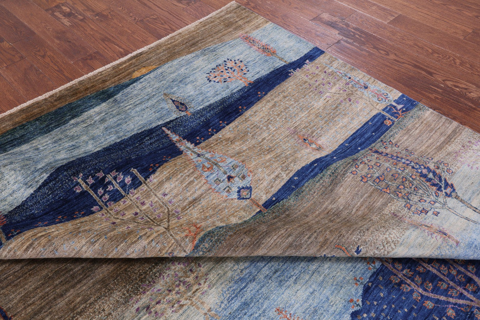 8' 2" X 10' 4" Tribal Persian Gabbeh Handmade Wool Rug Q8017