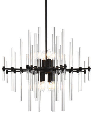 Samuel 27" Crystal Rod Pendant, Black