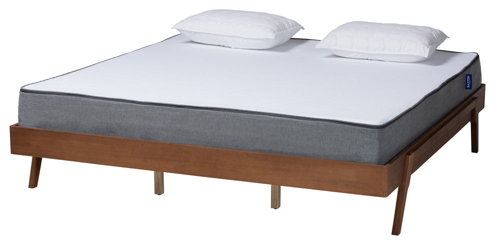 Margot Ash Walnut Wood Bed Frame, Queen