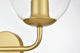 2 Light Brass And Clear Bath Sconce