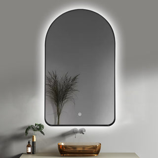 Rita 23.6 in. x 39.5 in. LED Metal Framed Bath Vanity Mirror, Black