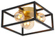 Artika Griffintown Flushmount Light Fixture, Black and Gold