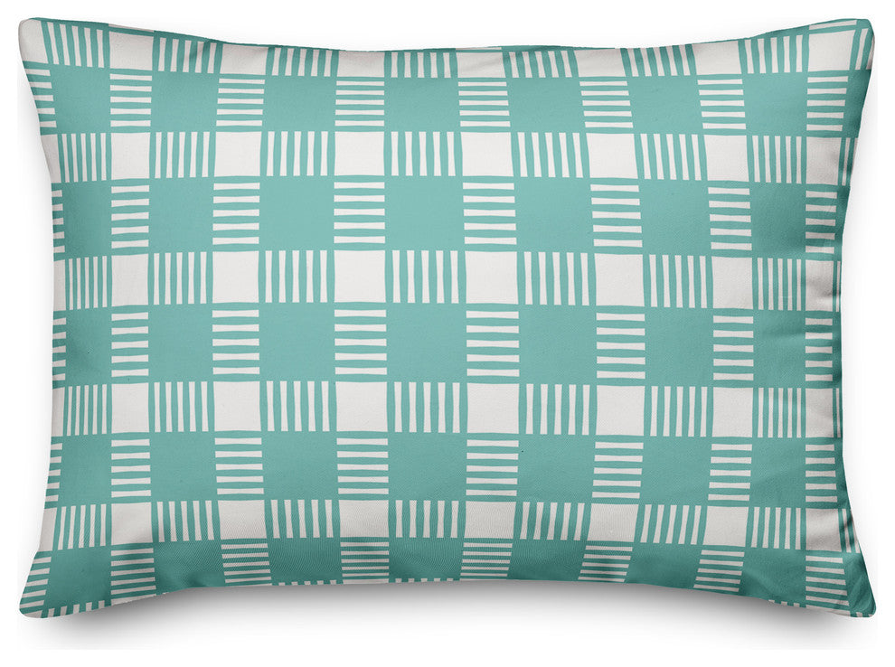 Blue Plaid Throw Pillow