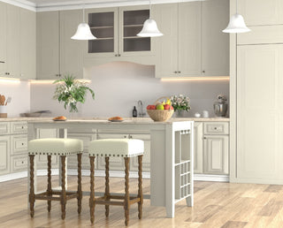 Arezzo 30" Bar Stool, Natural Oak and Linen
