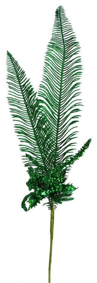 Glitter Fern Berry Artificial Christmas Spray , Green, 30"