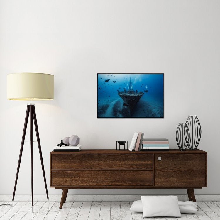 "Hai Siang Wreck" Framed Canvas Giclee by Barathieu Gabriel, 37x25"