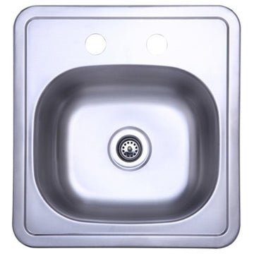 Kingston Brass GKTS1515 22 Gauge Drop In Single Basin Stainless - Brushed