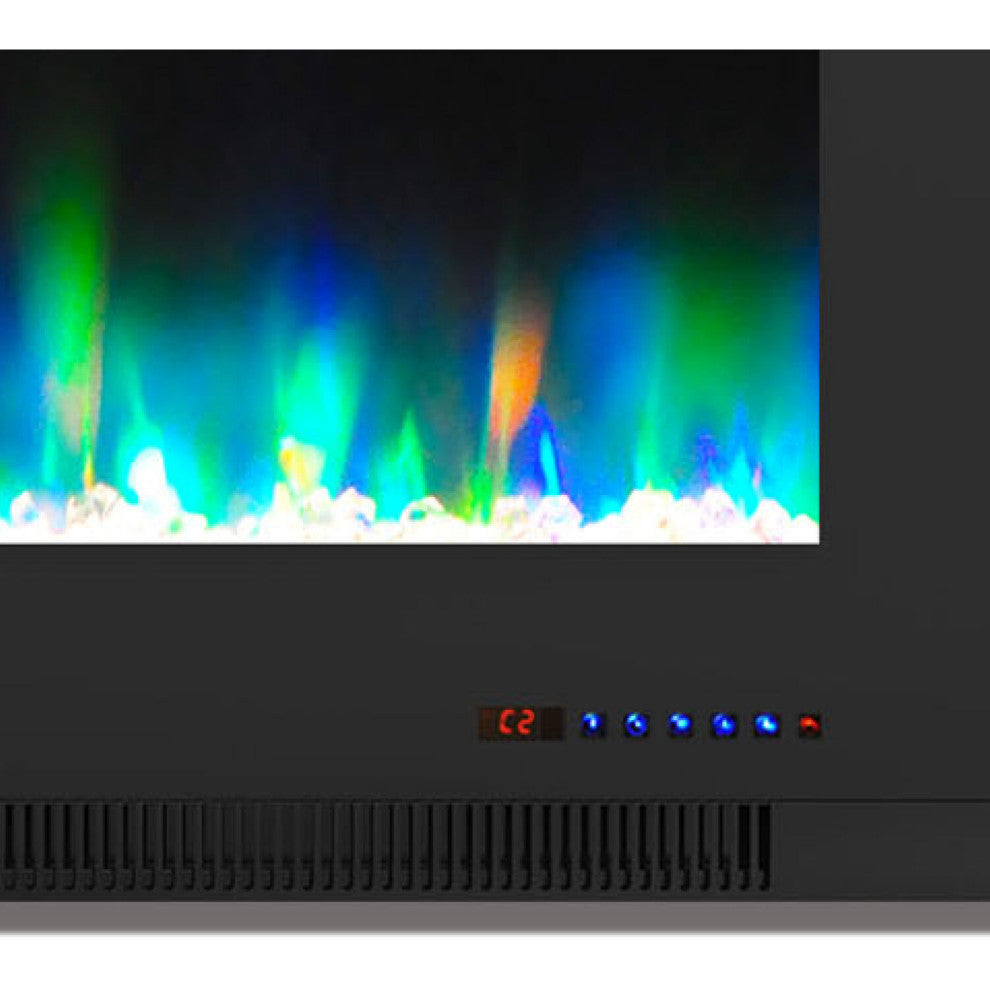 50" LED Cambridge Wall-Mount Electric Fireplace With Remote, Black