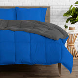 Bare Home Reversible Bed-in-a-Bag, Medium Blue/Gray, Medium Blue, Twin Xl