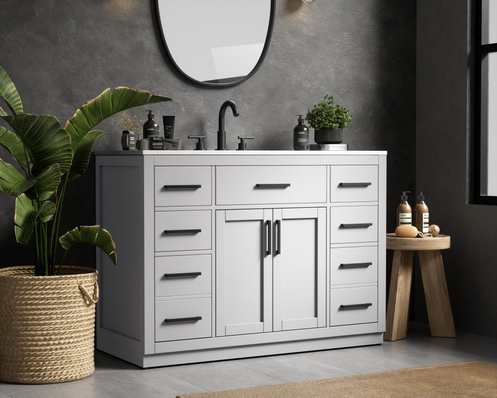 Home Living 48" Single Bathroom Vanity, Grey