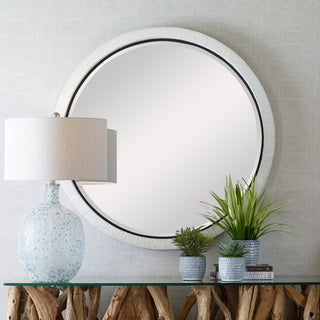 Uttermost 09860 Granada Whitewash Round Mirror