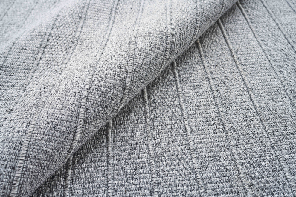 Nova Indoor/Outoor Handmade Flatwoven PET yarn Gray Area Rug, 6'x9'