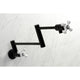 Kingston Brass KS4100PX Metropolitan Wall Mount Pot Filler, Matte Black