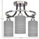 Paramount 3-Light Semi-Flush, Matte Black & Brushed Nickel, 4" Gray Matrix
