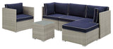Repose 6-Piece Outdoor Patio Sectional Set Light Gray Navy