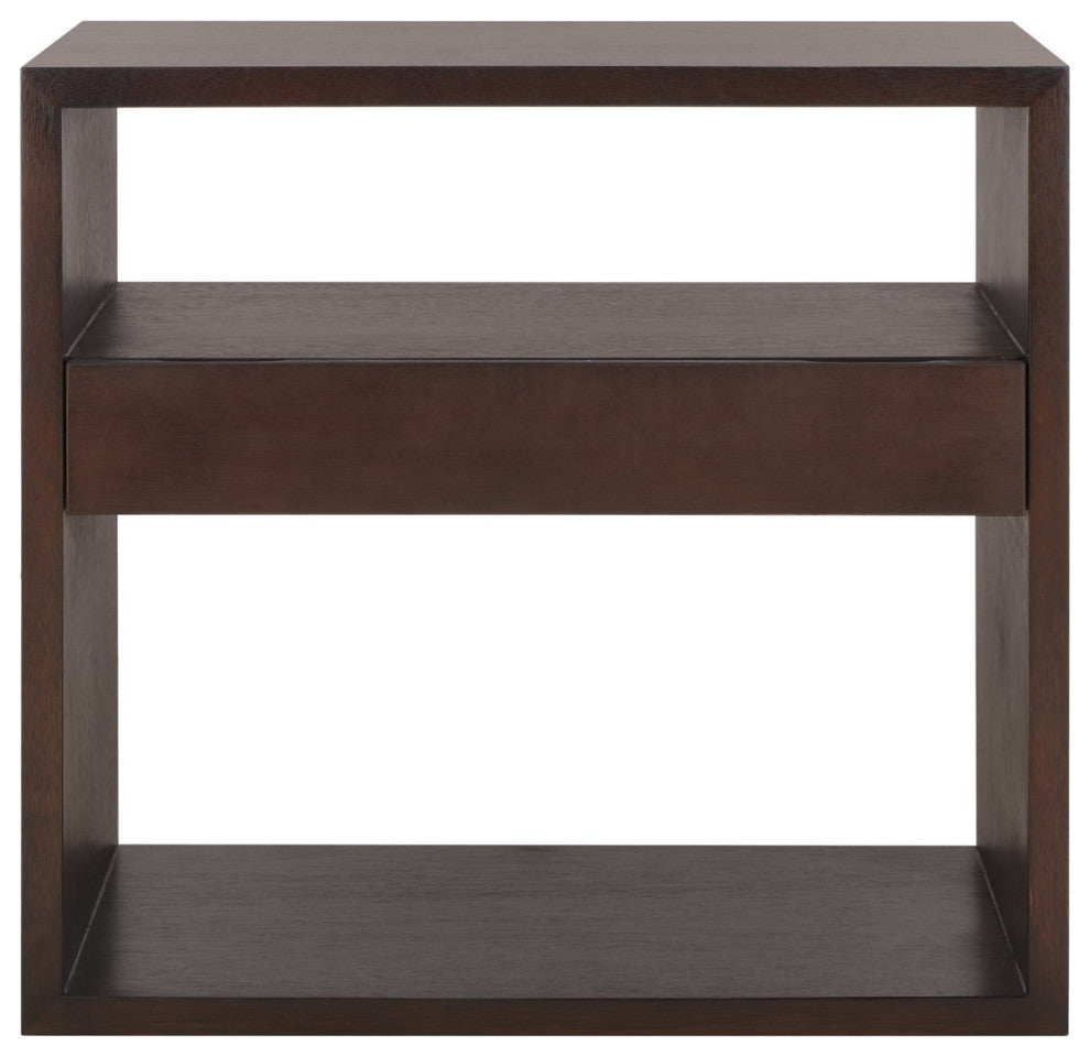 Safavieh Munson 2 Shelf 1 Drawer Console Table, Dark Oak