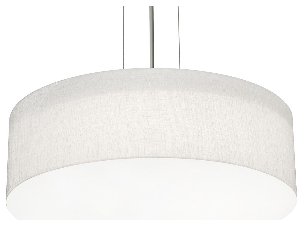 Anton 15'' Pendant, Satin Nickel, Linen White Shade