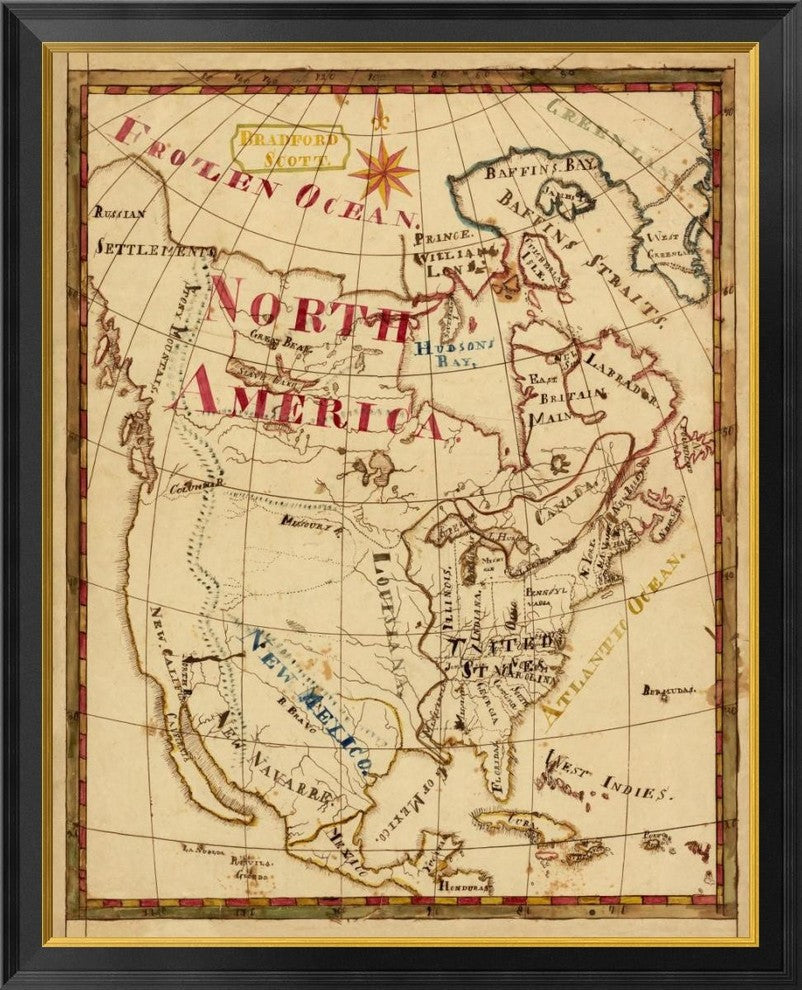 "North America, 1816" Framed Canvas Giclee by Bradford Scott, 33x40"