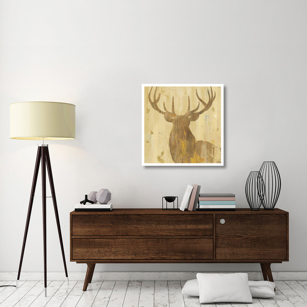"Golden Antlers III" Digital Paper Print by Albena Hristova, 32"x32"