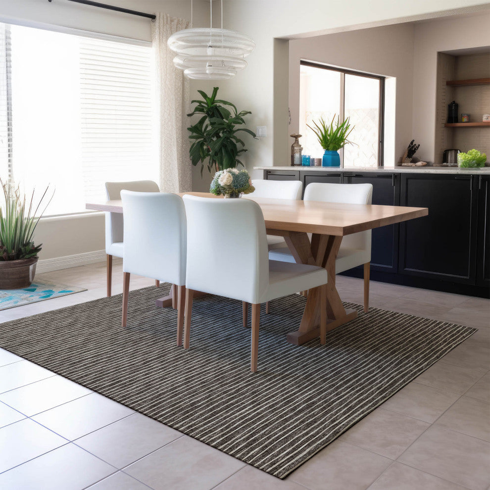 Indoor/Outdoor Laidley LA1 Chocolate Machine Washable 5' x 7'6" Rug