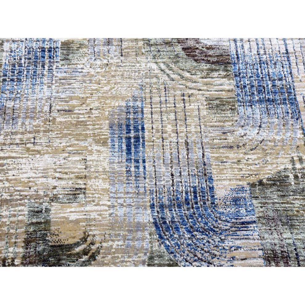 THE INTERTWINED PASSAGE Hand Knotted Silk Textured Wool Oriental Rug, 6'0"x9'0"