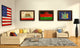 Malaysia Country Textured Flag Print With Brown Gold Frame, 19"X27"