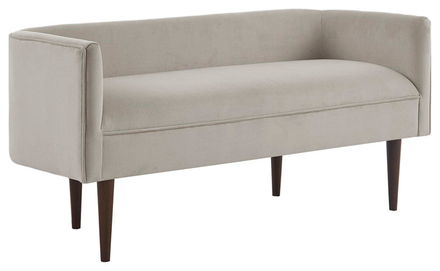 Madison Park Farrah Cream Velvet Low Back Accent Bench