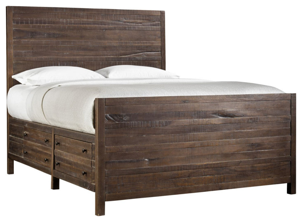 Townsend King Solid Wood Storage Bed in Java