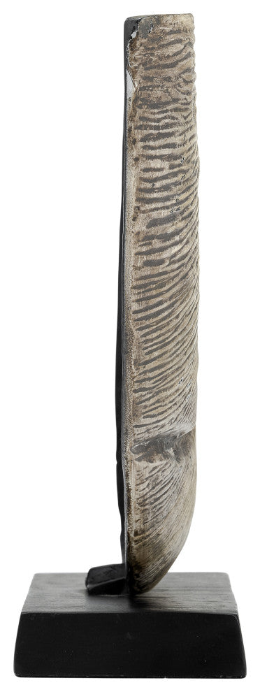 Metal, 13"H Corrugated Half Circle Sculpture, Ivory