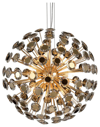 Pendant 18-Light Round Crystal Chandelier - Gold