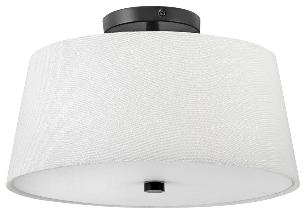 Lark 83773 Beale 2 Light 14"W Semi-Flush Ceiling Fixture - Black