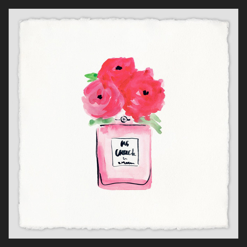 "Blooming Pink" Framed Painting Print, 18"x18"