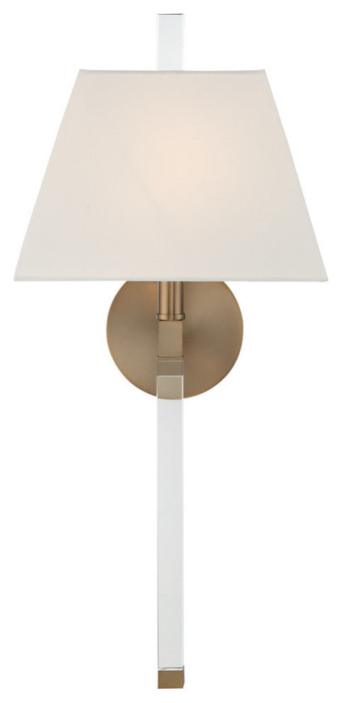 Crystorama Ren-261-Ag Renee 1 Light Aged Brass Sconce