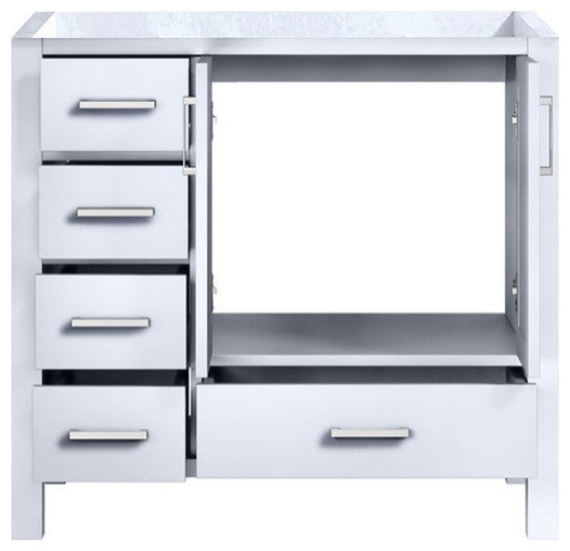 Jacques White Modern 36" Vanity Cabinet Only - Right Version