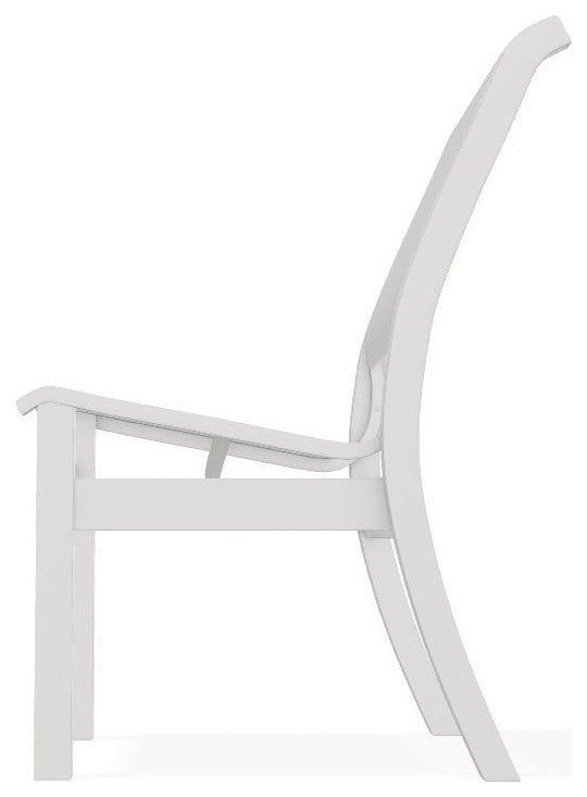 Leeward Sling Stackable Outdoor Dining Chair, White/Snow
