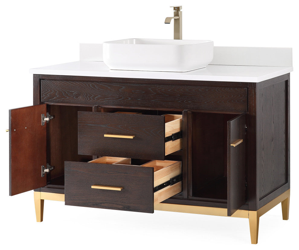48" Tennant Brand Modern Style Beatrice Vessel Sink Bathroom Vanity